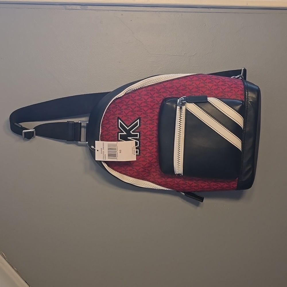 One strap slingback MK crimson red black bag